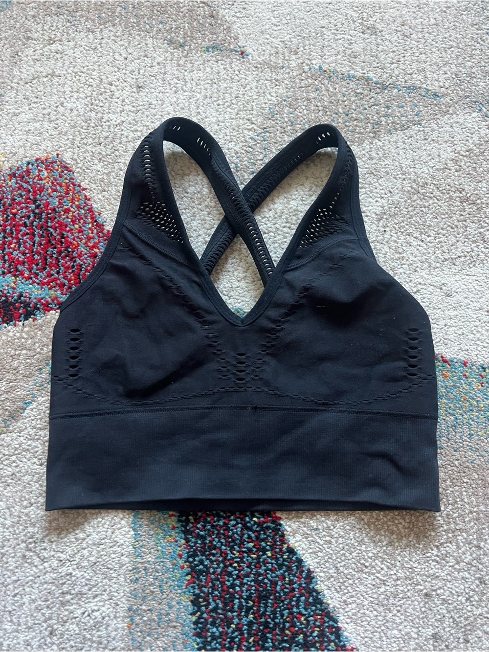 VGUC ALO Yoga Mesh Sports Bra in Black Size Small